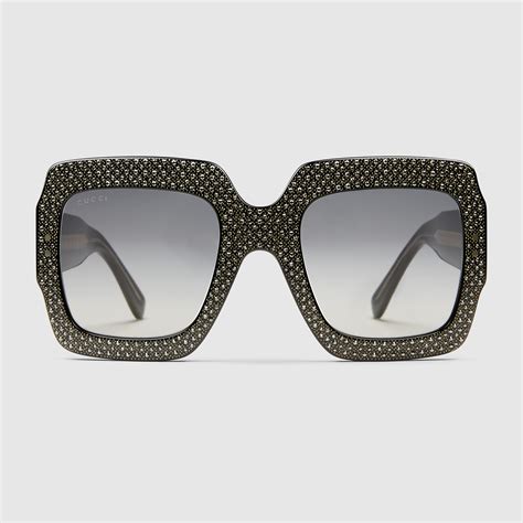 gucci sunglasses square frame acetate|gucci sunglasses with rhinestones.